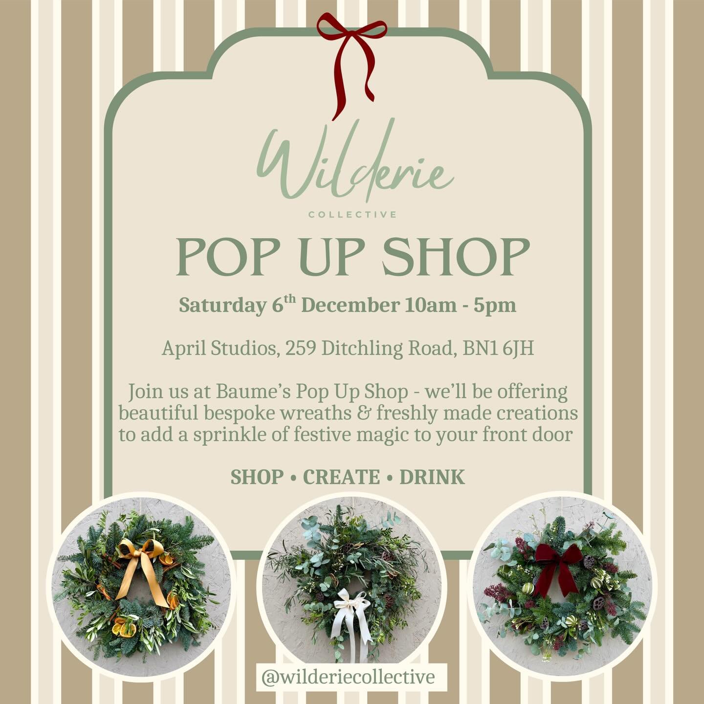 ✨ Pop Up Shop ✨
We are so excited to invite you to our one-day Christmas pop up on Saturday 6th December at April Studios, Brighton hosted by @baume.shop

Come browse the Baume collection in person, enjoy a festive drink and get your hands on a beaut