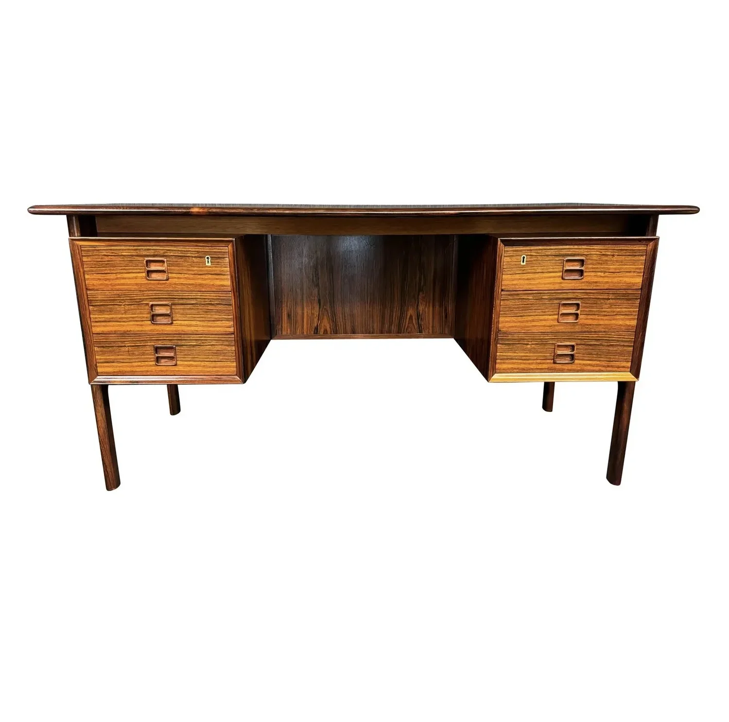 Vintage Danish Mid Century Modern Rosewood Floating Desk By Gunnar Falsig