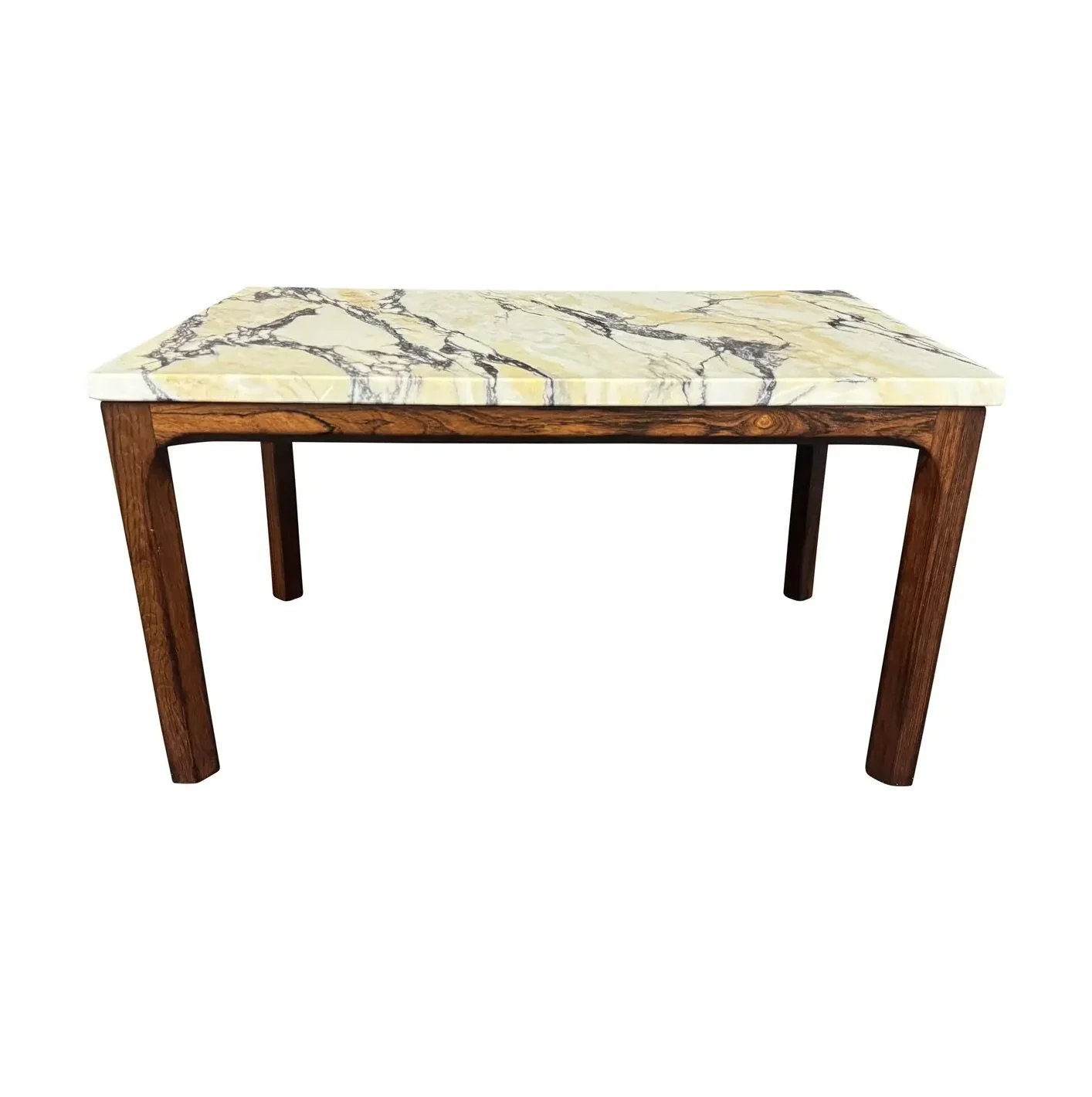 Rosewood & Marble Side Table By Kai Kristiansen