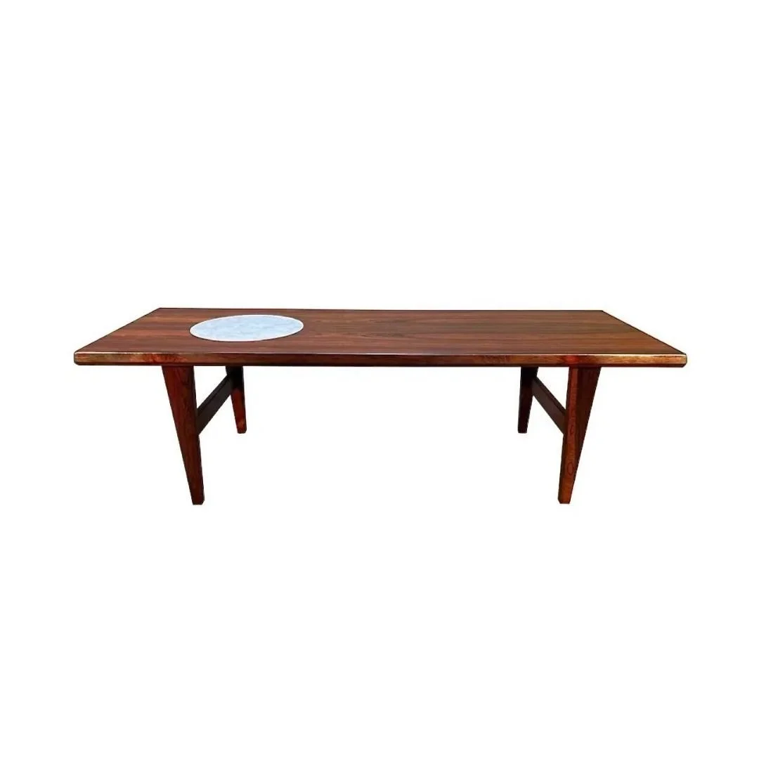 Rosewood and Marble Coffee Table