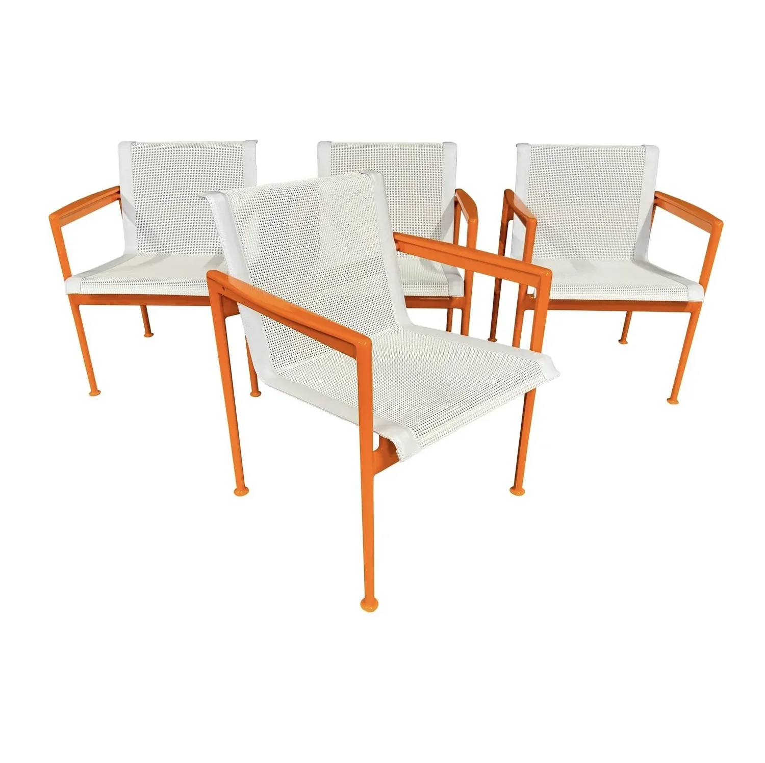 Set Of Four Vintage Mid Century Modern 1966 Leisure Collection Patio Dining Chairs By Richard Schultz For Knoll