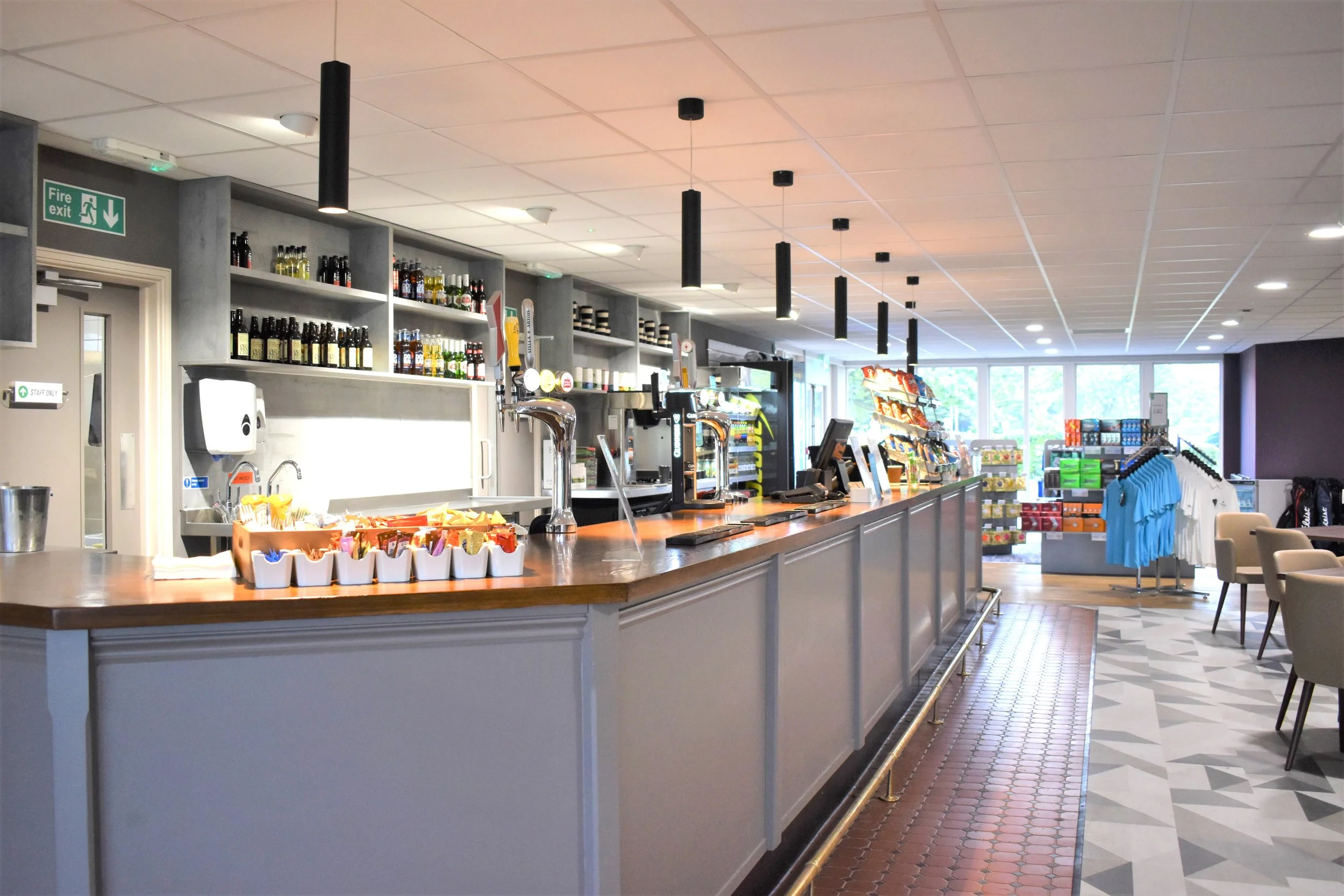 The existing bar after being repainted.