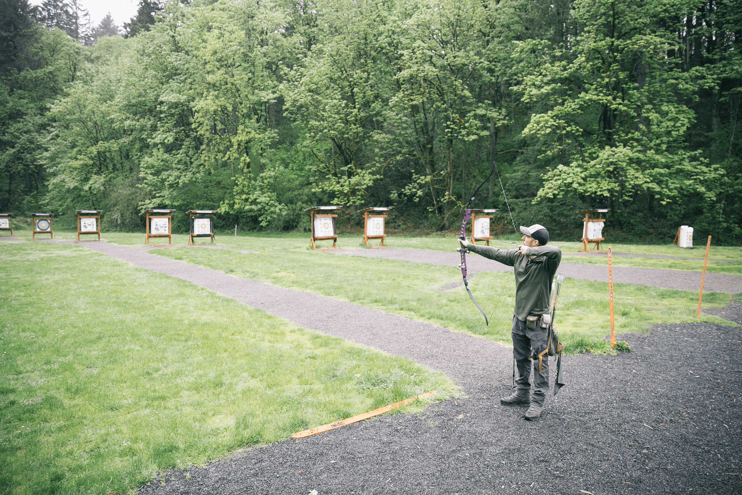  An archer takes aim at the outdoor archery range in Washington Park. 