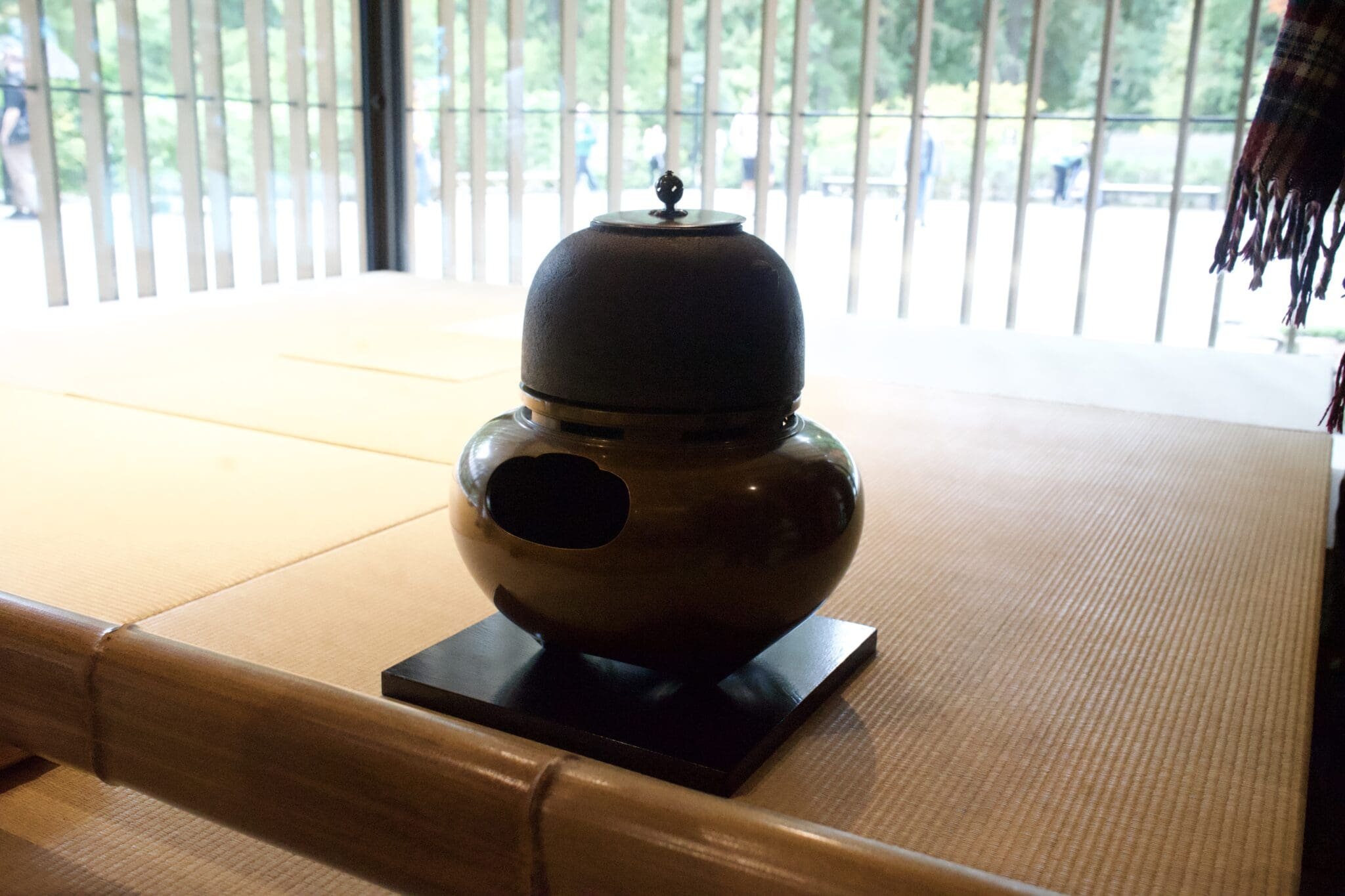  A traditional black tea vessel used in the Japanese tea ceremony. 