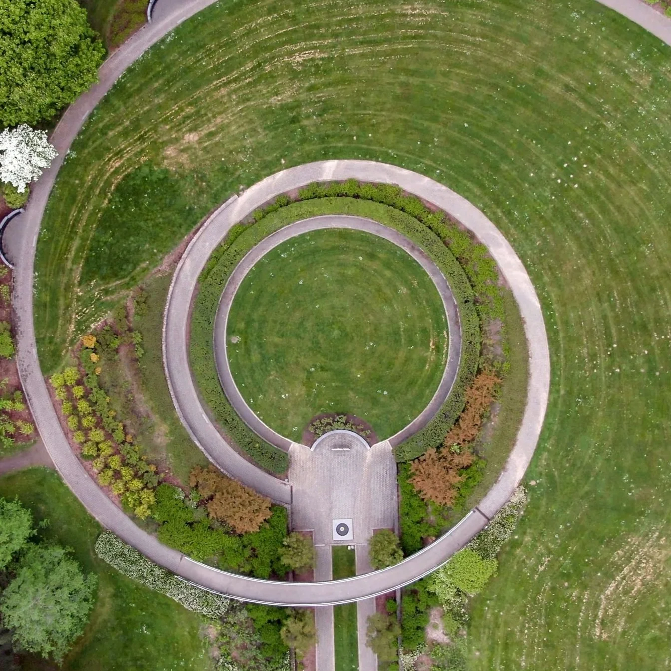 The spiral pathway of the Vietnam Veterans of Oregon Memorial.