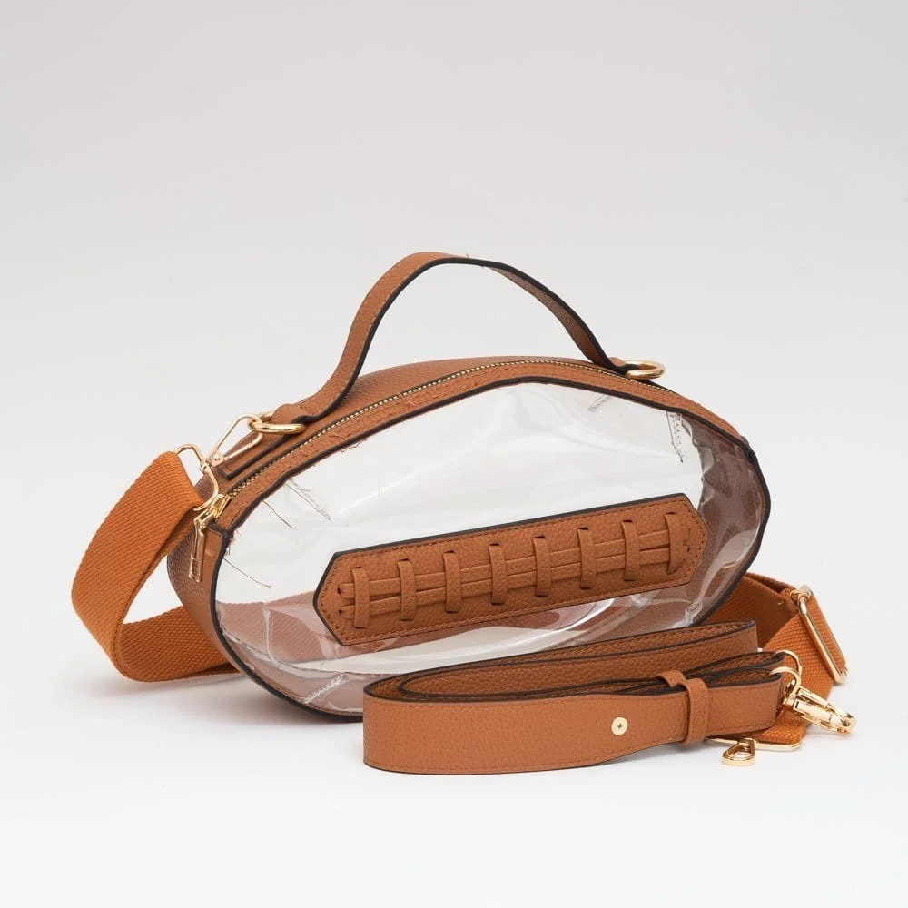 game day brown football purse