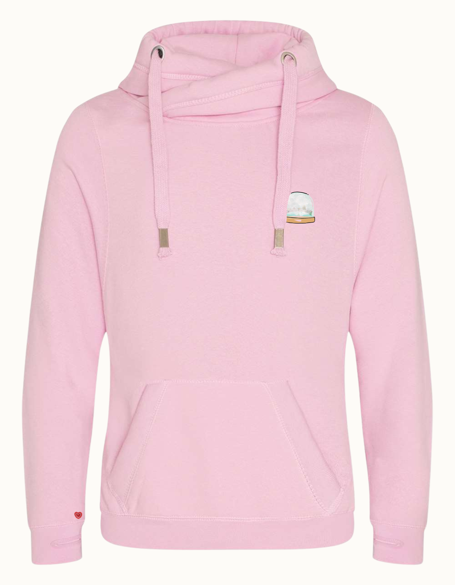 baby pink snow globe cross neck sweatshirt front.png