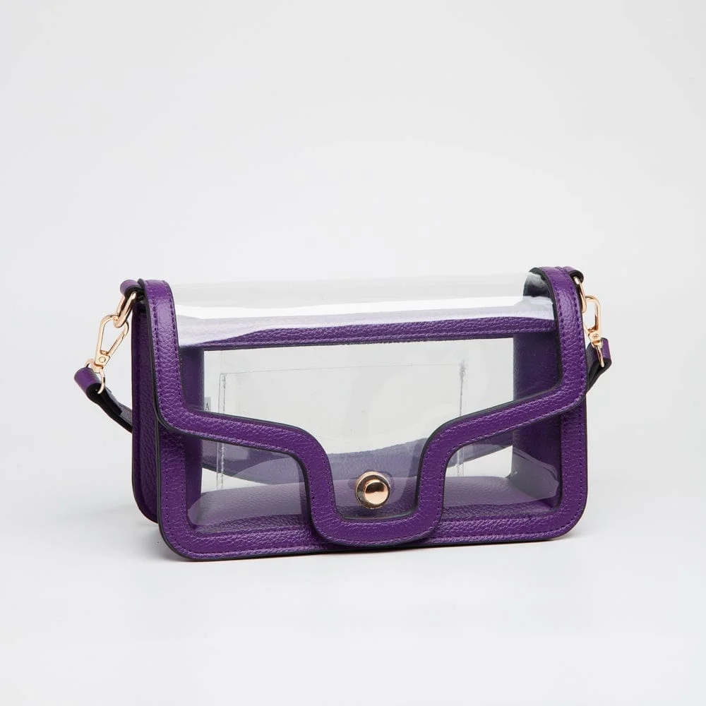 game day purple shoulder bag