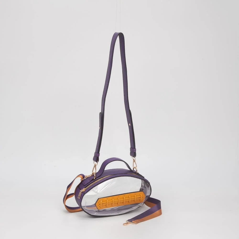 game day purple + gold football purse