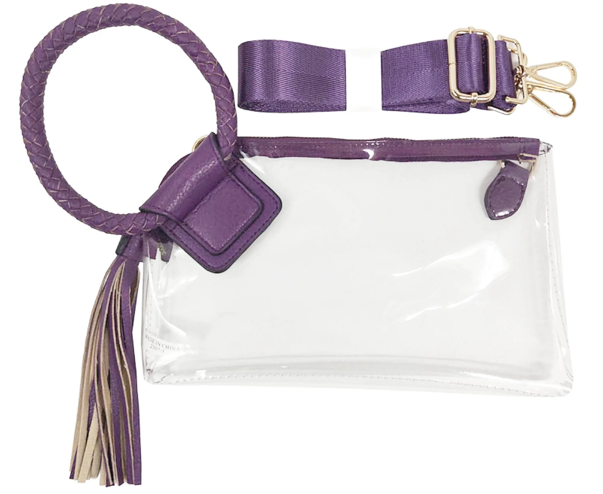 game day purple wristlet