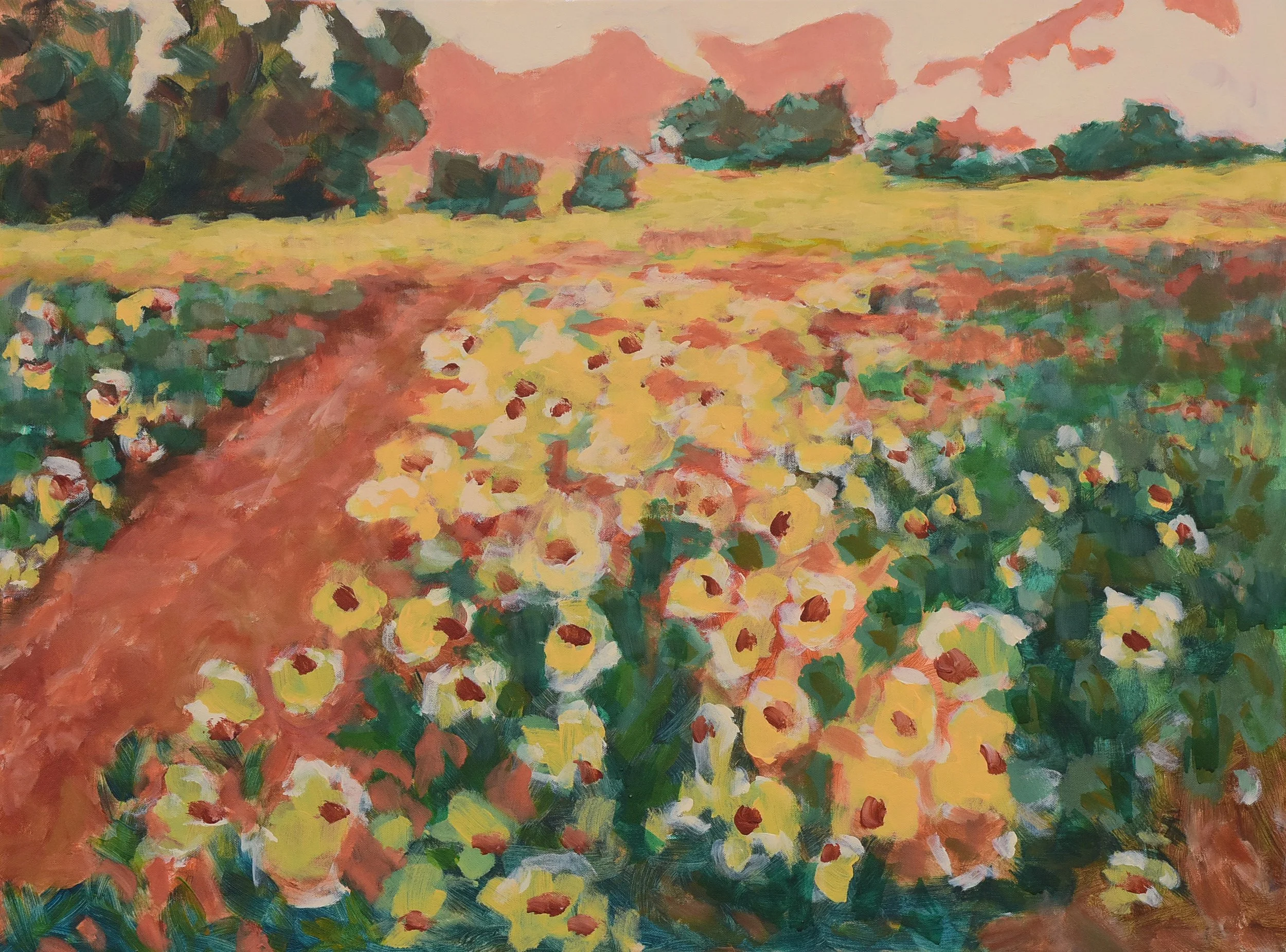 August Sunflowers, 30"x40", Fine Art Acrylic, $1800