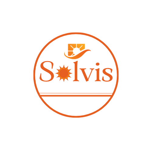 Logo for Solvis Window Cleaning and Pressure Washing featuring a person with a squeegee and the tagline 'We Solve Clean.'