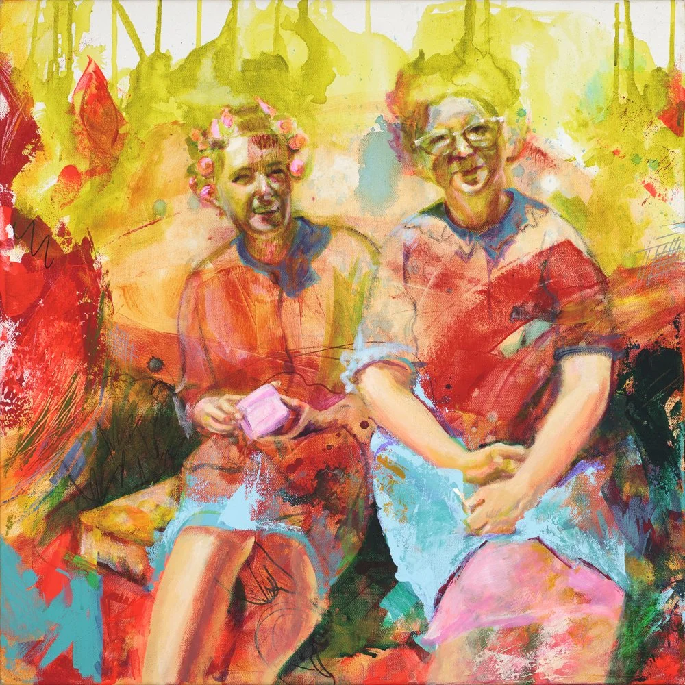 The Ya-Yas, 2025, Acrylic on canvas, 22 x 22 in.