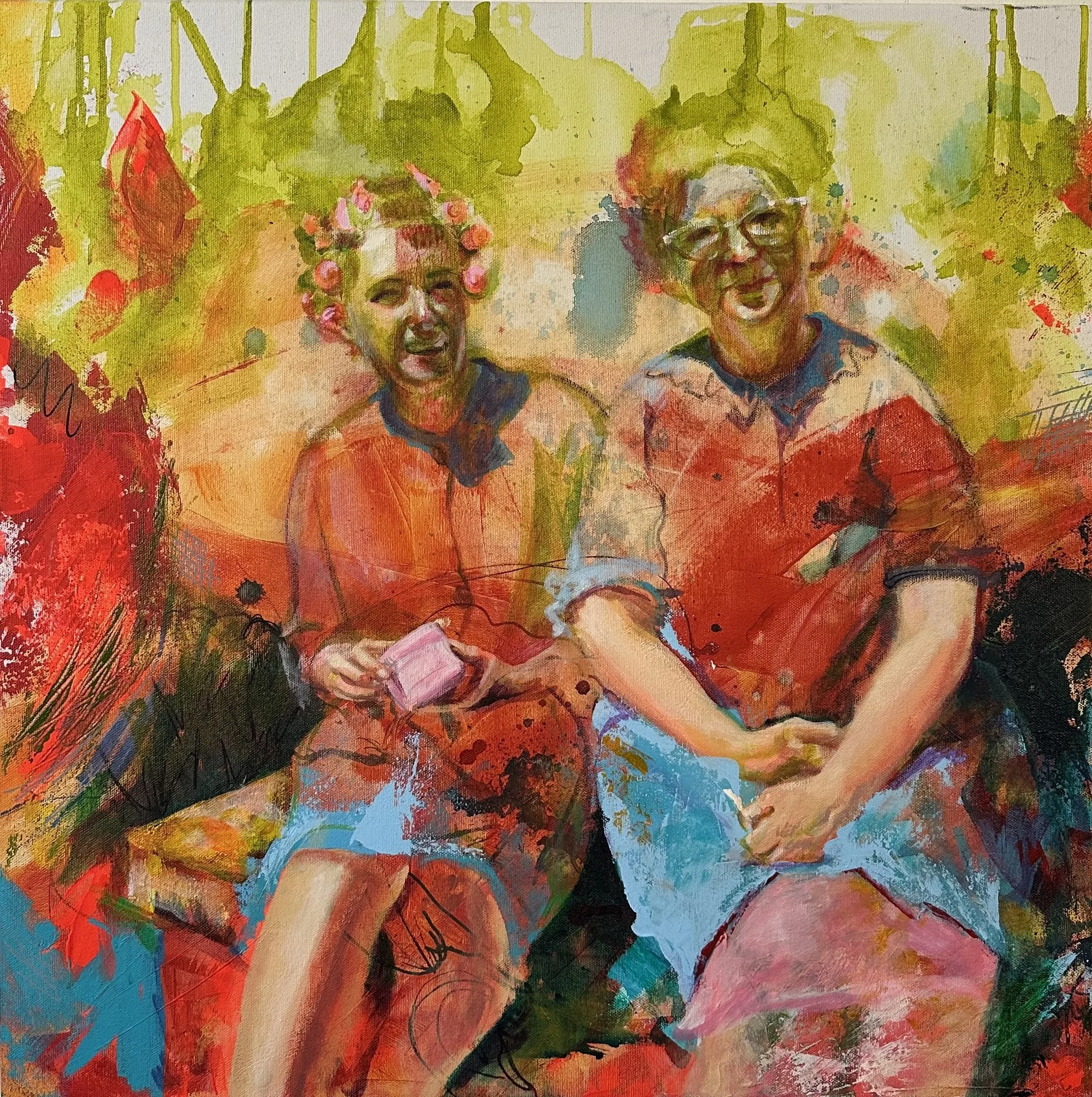 The Ya-Yas, 2025, acrylic on canvas, 22 x 22 in.