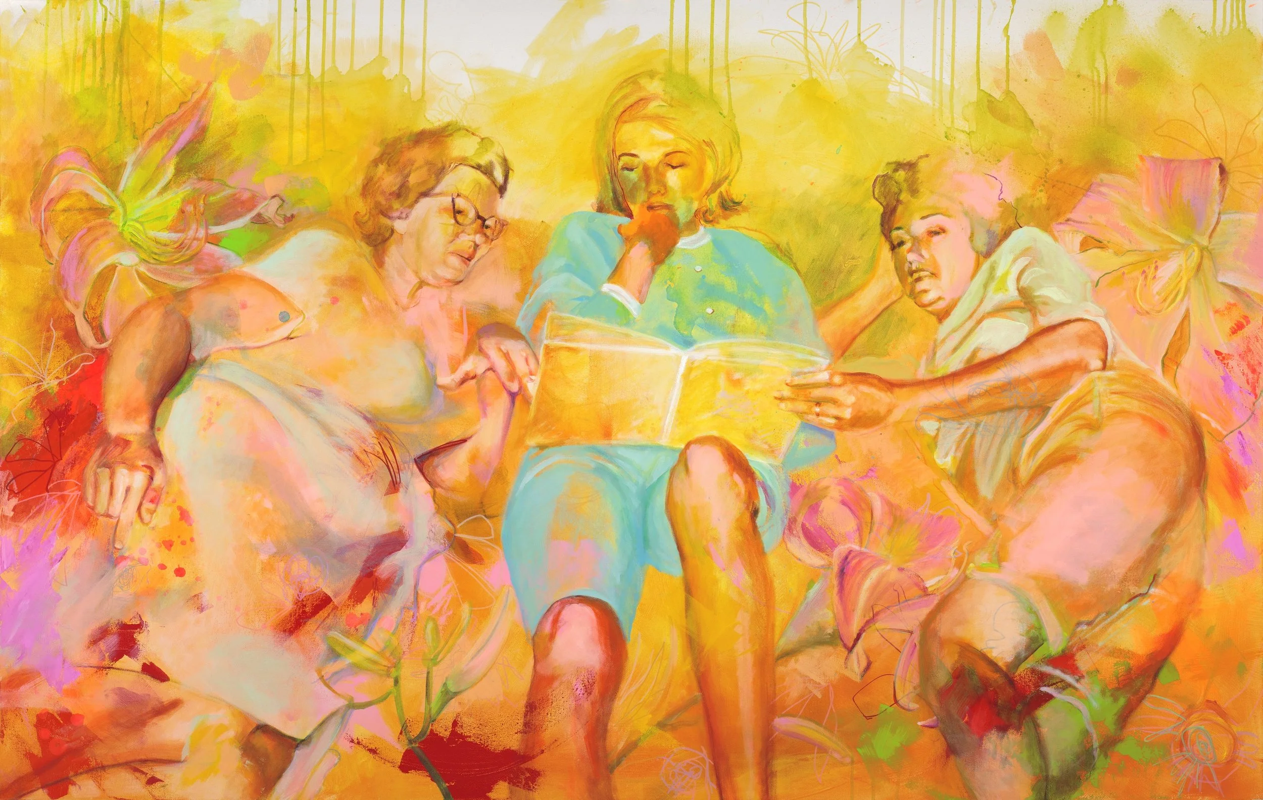 Sunday Lillies, 2026, acrylic on canvas, 60 x 38 inches