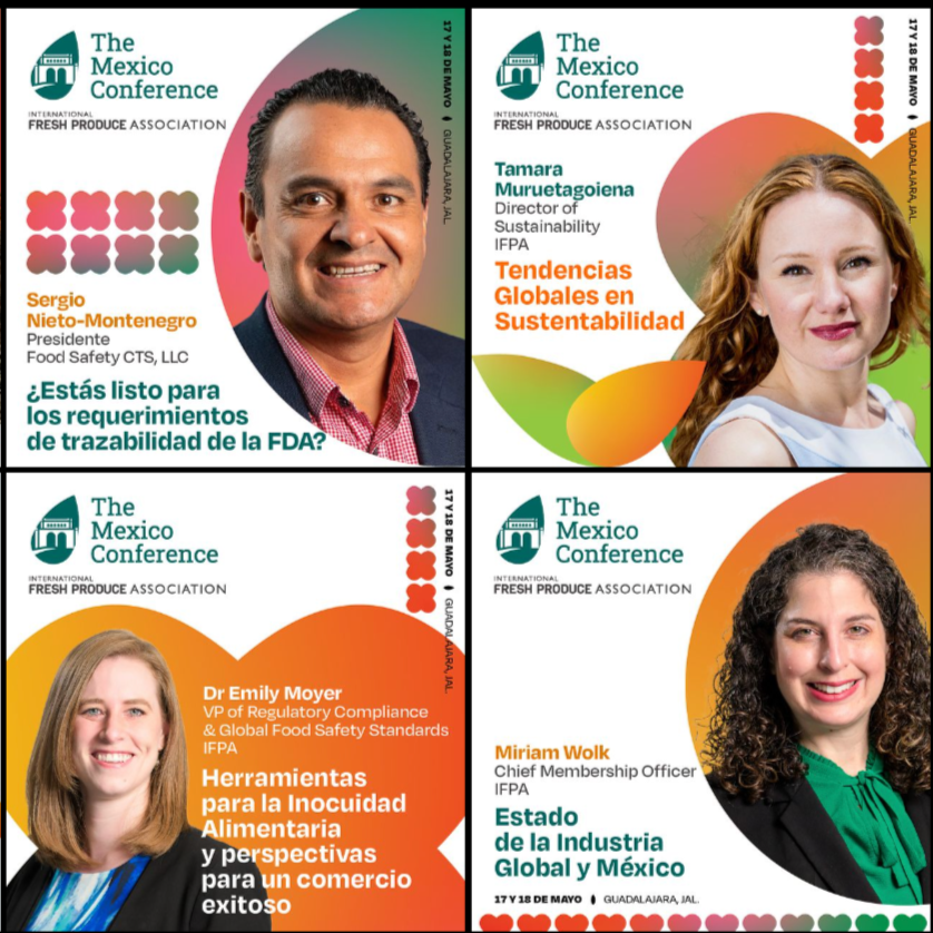 Four speaker profiles during international conference.