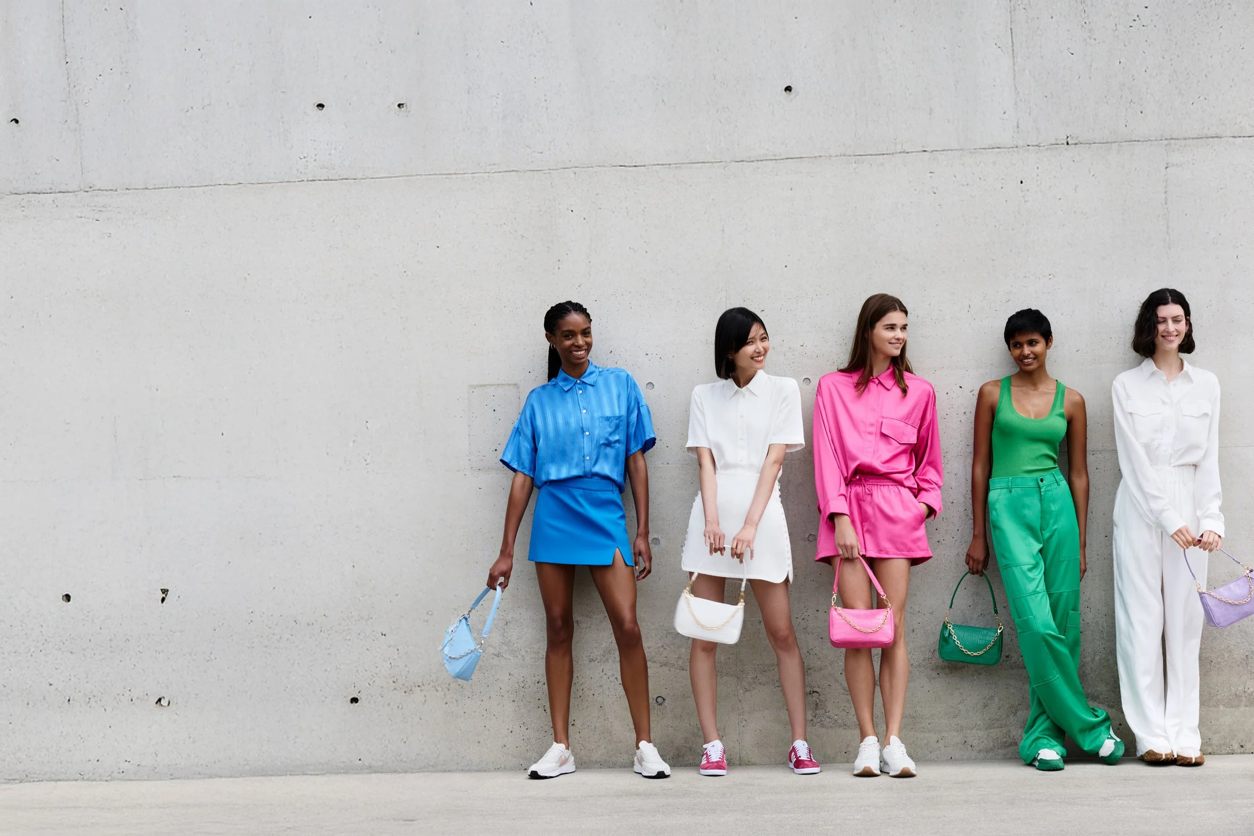 modern, minimalism, styling, colour blocking, group campaign fashion art direction