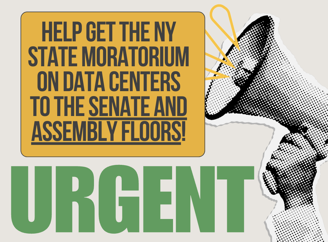 Help Get the NY State Moratorium on Data Centers to the Senate and Assembly Floors!