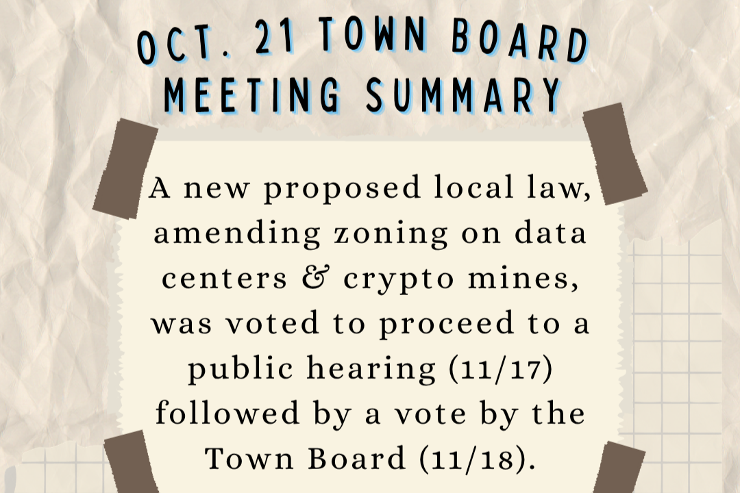 October 21 Town Board Meeting Summary