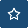 A white five-pointed star icon on a dark blue background.