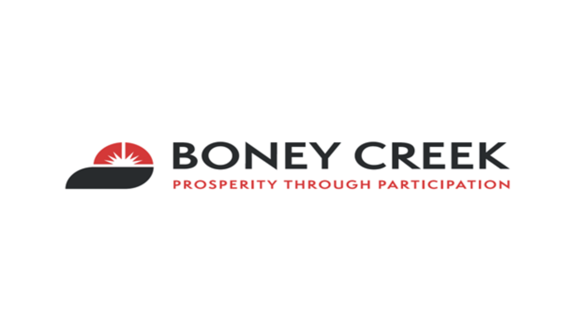 Bony Creek logo with stylized black and red design, featuring a curved graphic element on the left and the text 'Bony Creek' in black, with the tagline 'Real. Raw. Honest.' below in smaller font.