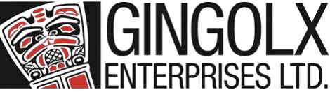 Gingolx Enterprises Ltd. logo with stylized red and black face or mask design.