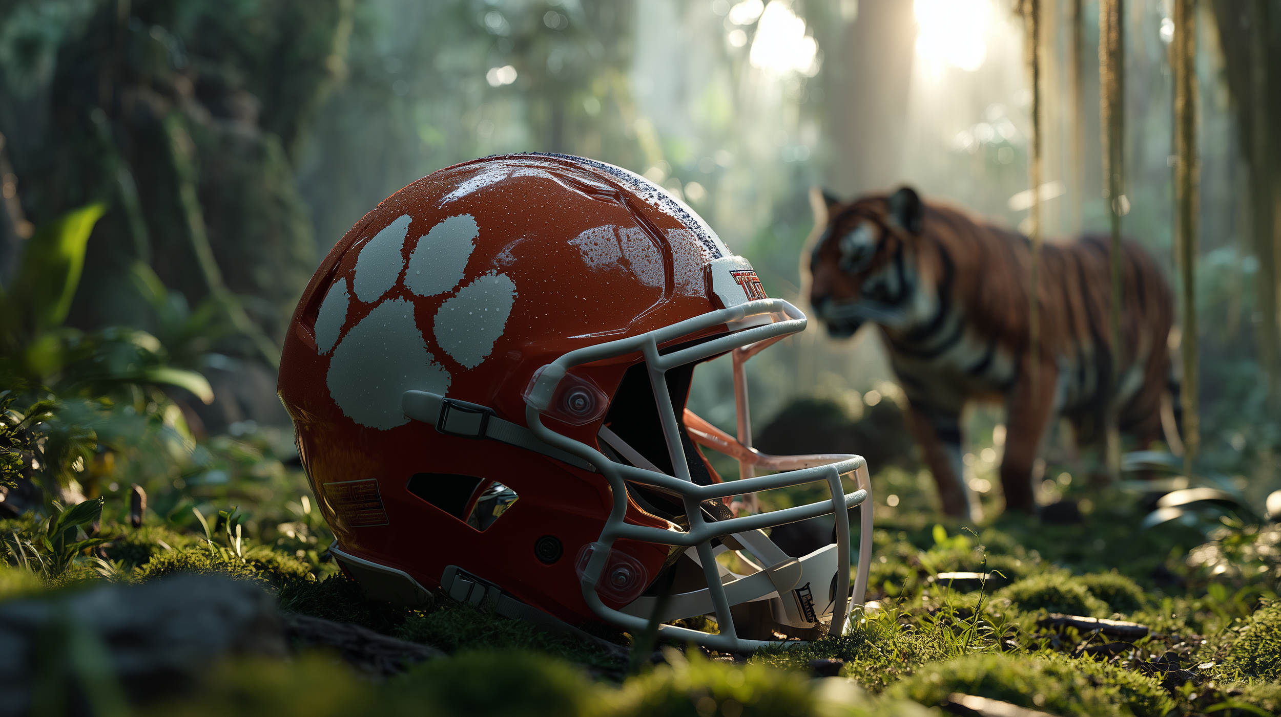 alecg06_8k_editorial_photograph_Clemson_football_helmet_on_the__7d33f984-c959-4dc1-942a-6dd6ddc37f62.png