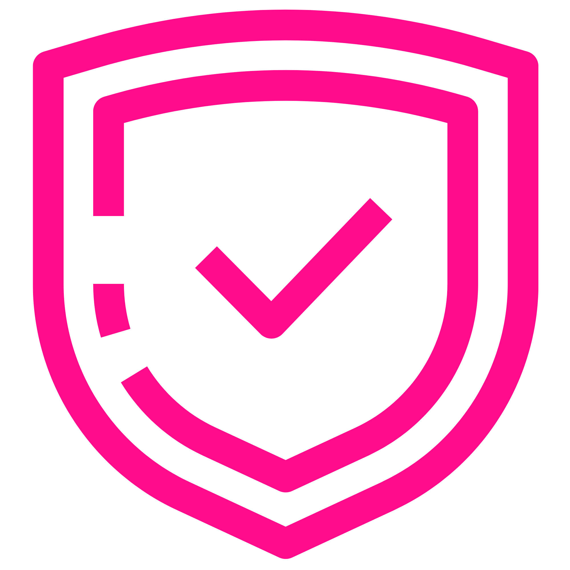 Pink outline of a Superman logo with a white background