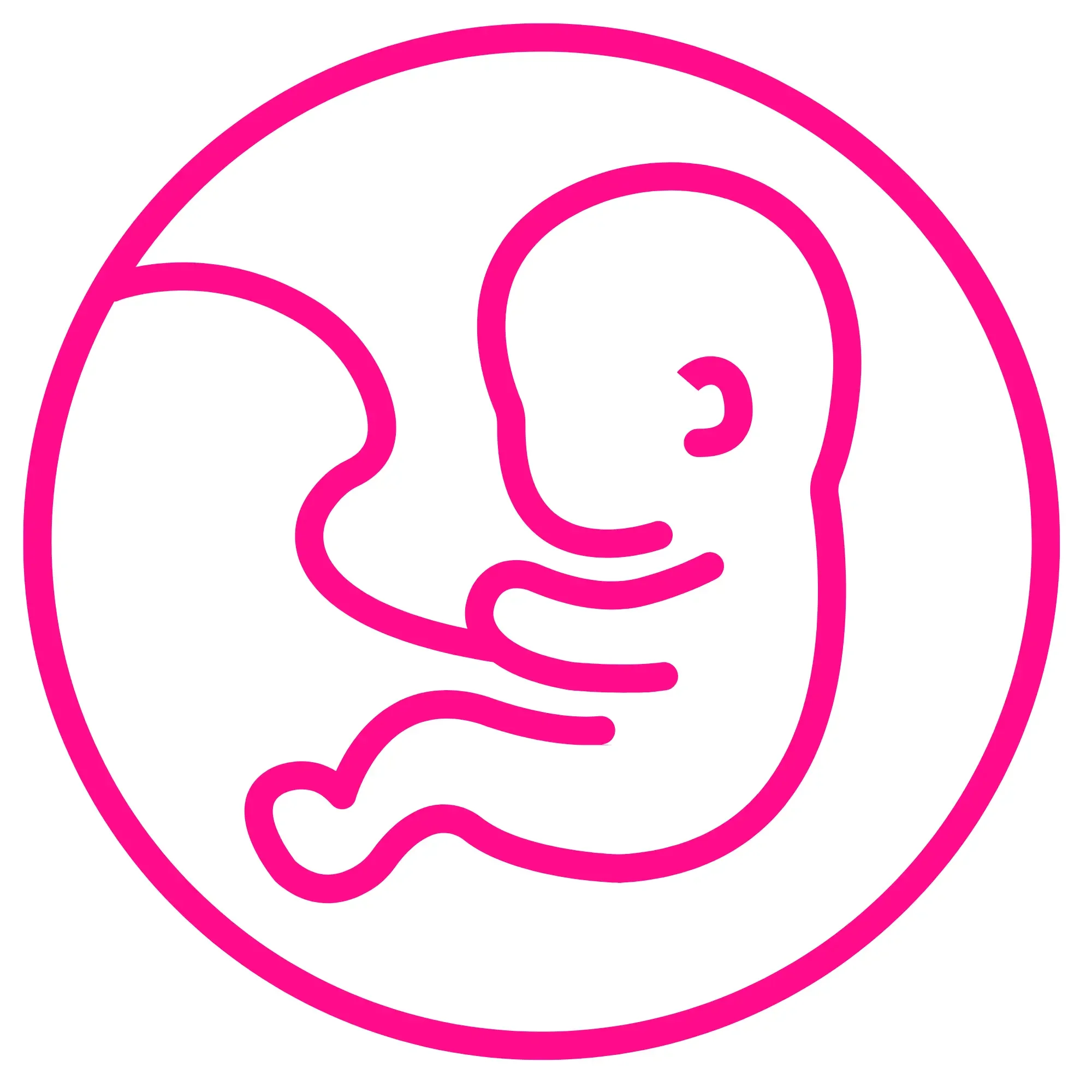 Embryo icon representing inclusive nature of the Bright Births digital course