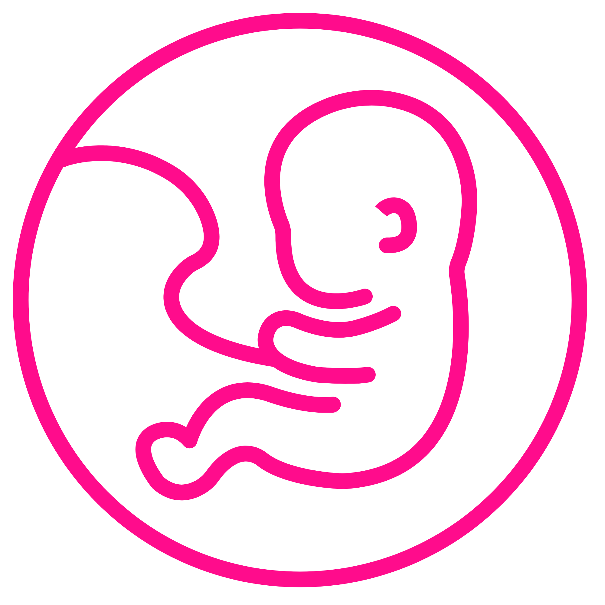 Outline of a person's head with a speech bubble.