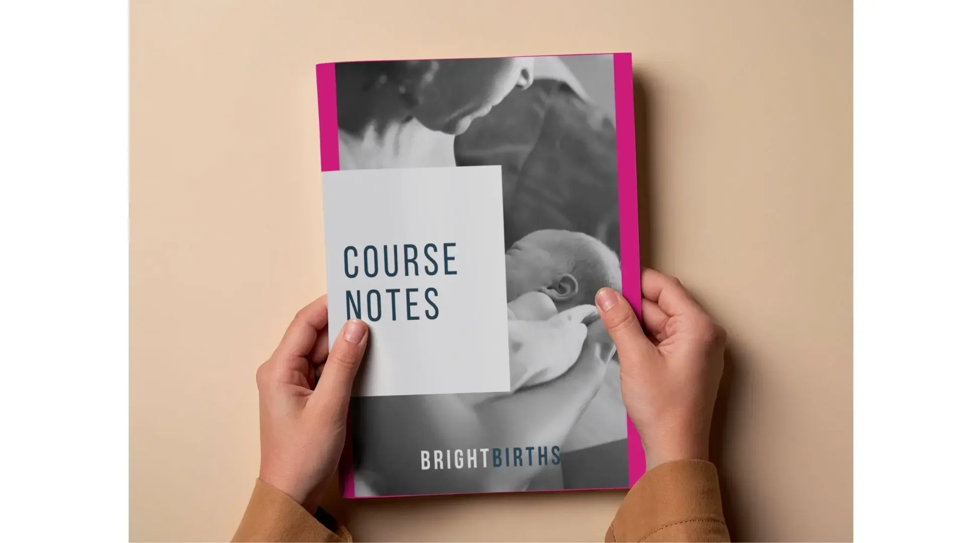 Preview of a printed Course Notes booklet available to all Bright Births Couples 
