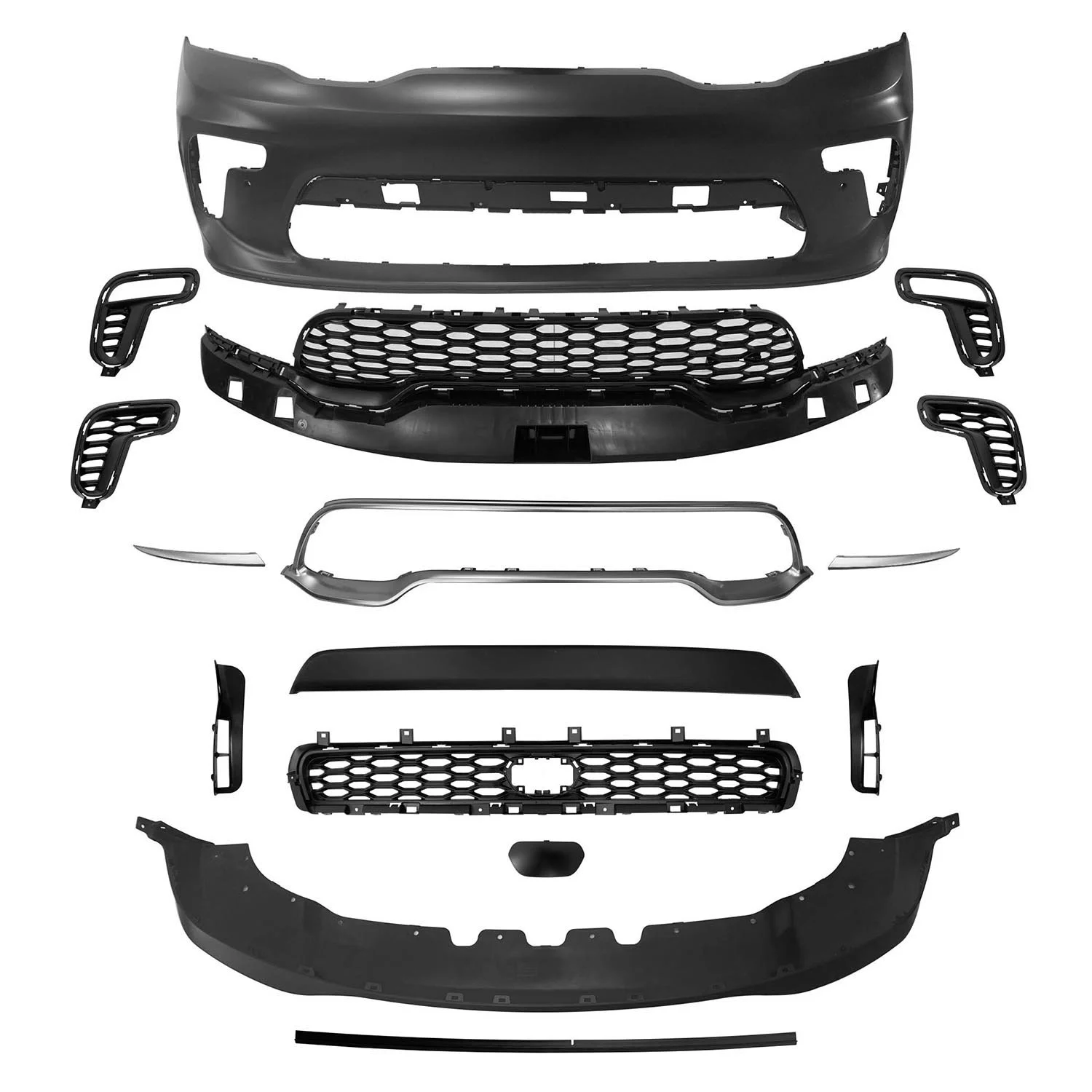 Vicrez 2021 SRT Hellcat Style Front Bumper vz102492 | Dodge Durango 2014-2025