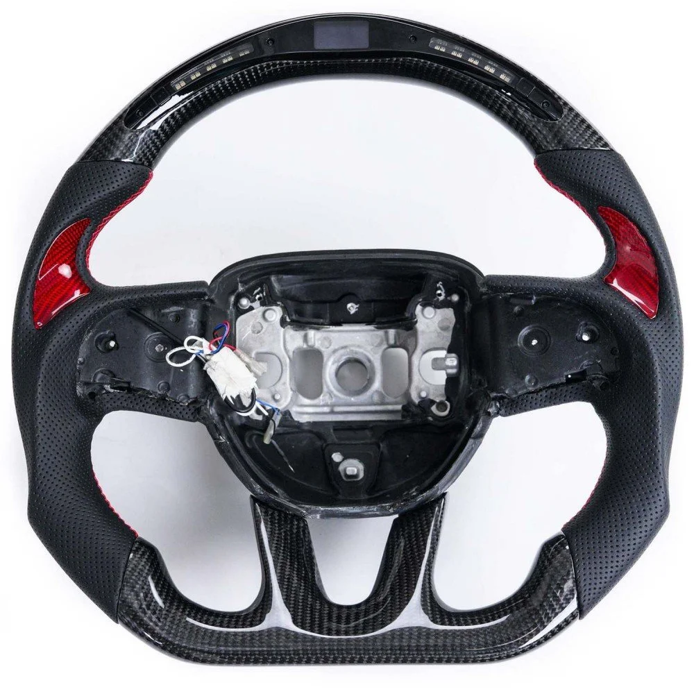 Vicrez Carbon Fiber Steering Wheel+LED Dash vz101791 | Jeep Grand Cherokee Trackhawk/SRT/SRT8 2015-2020