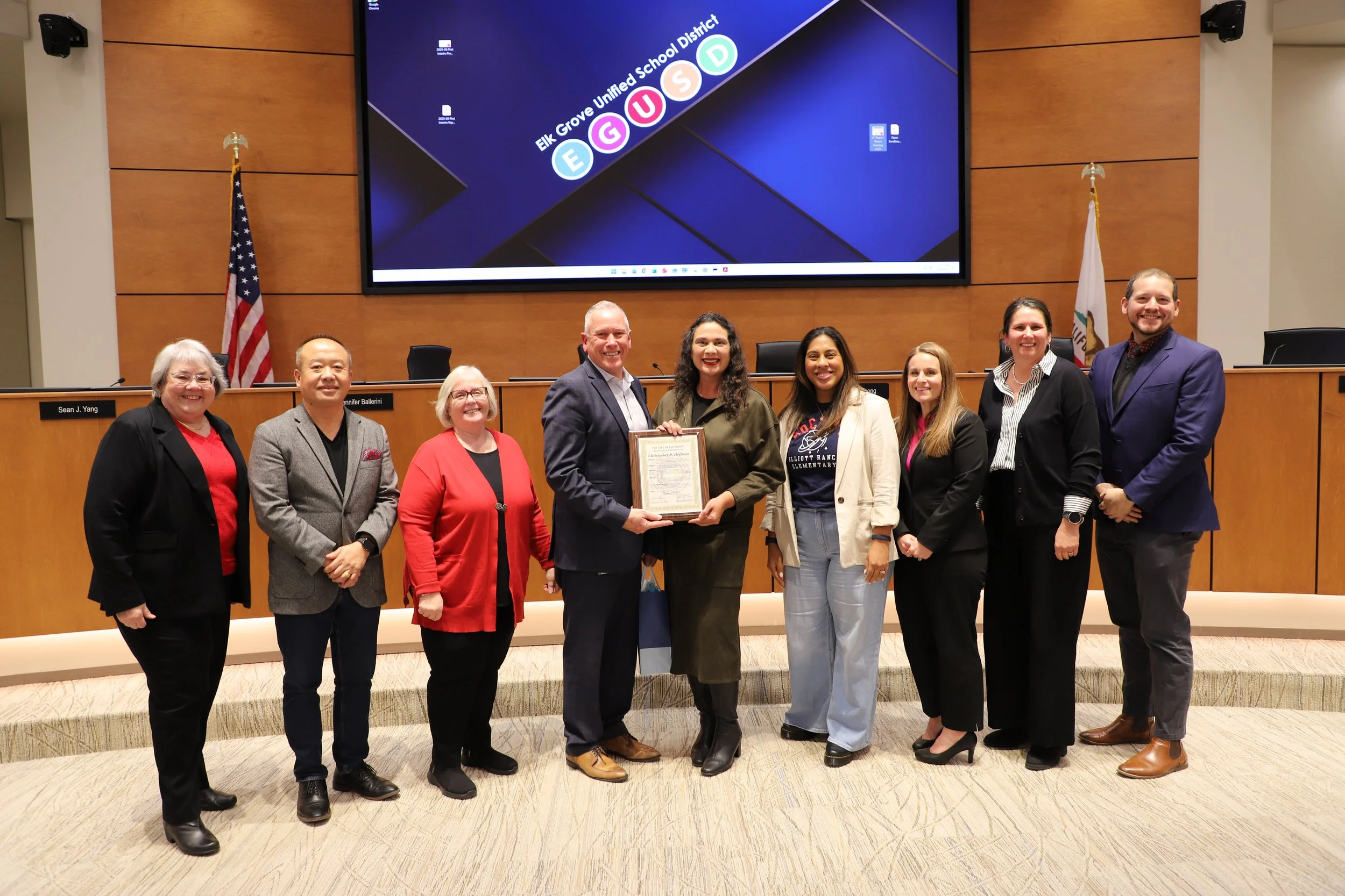EGUSD Board with Superintendent Chris Hoffman and Mayor Bobbie Singh-Allen