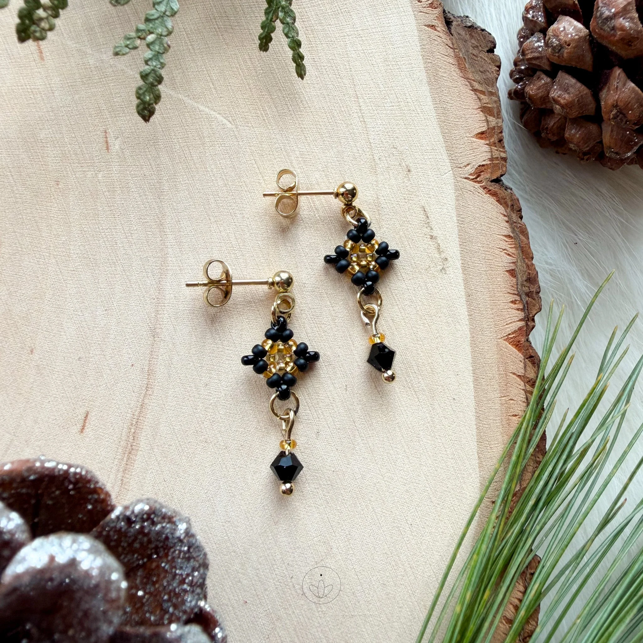 Gold studs black and gold minis.jpg