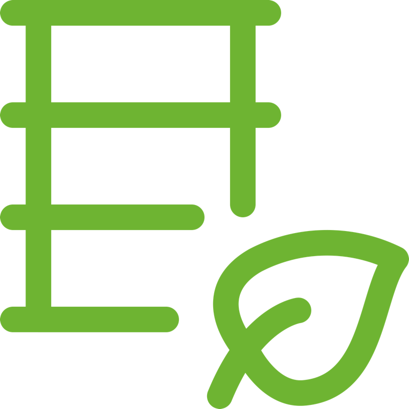 A large green Chinese character for 'leaf' and a small green leaf icon beneath it.
