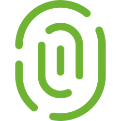 Green fingerprint logo