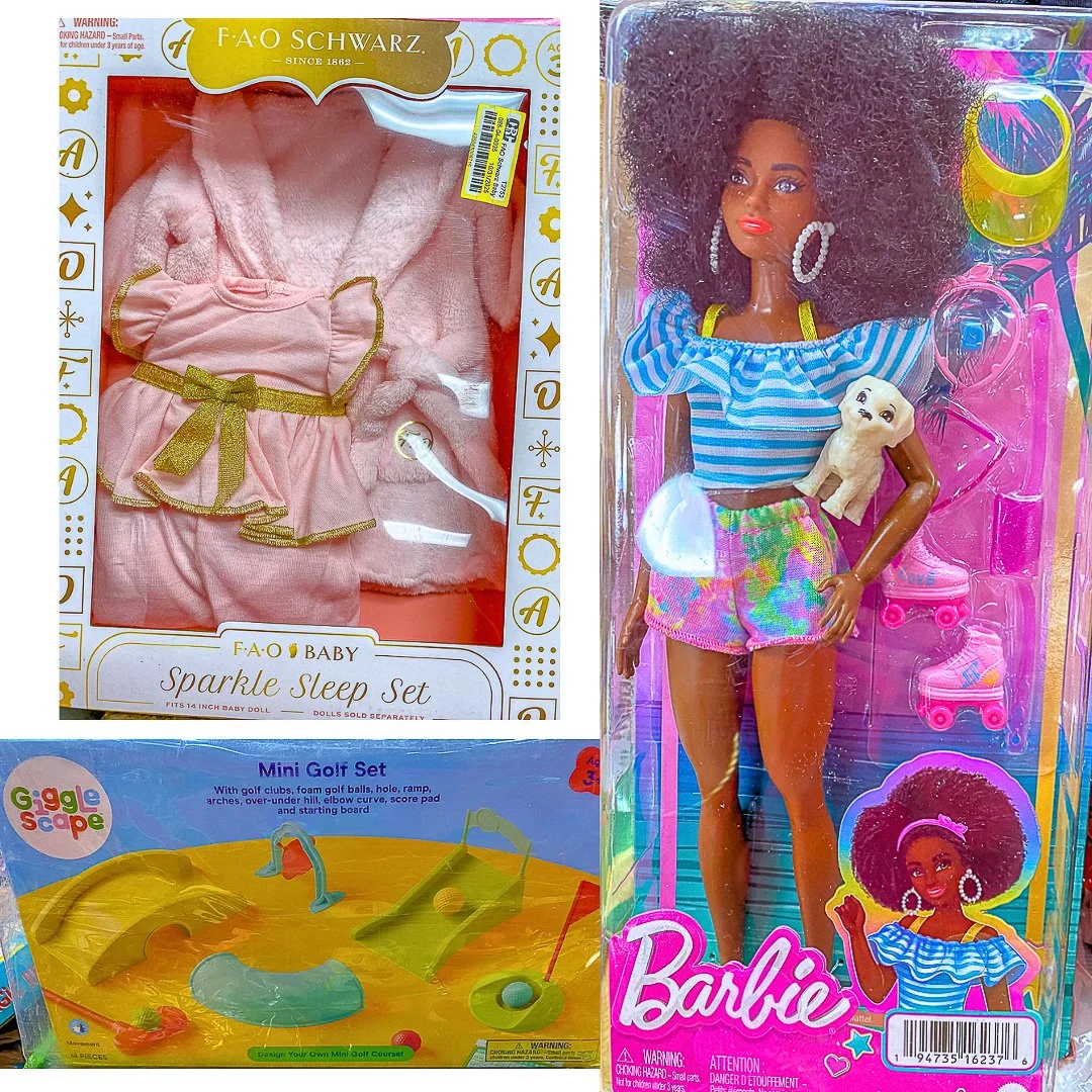 Barbie doll and toys at Big Bin Dealz Bin Store Shopping