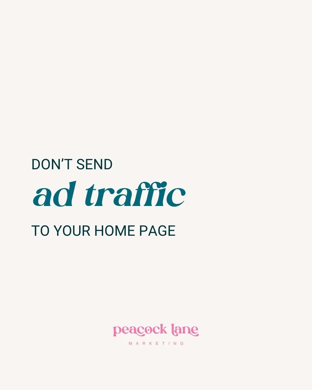 Tip: Don&rsquo;t send ad traffic to your homepage. Send them to a specific, action-driven page, whether it&rsquo;s a booking link, freebie, or product.