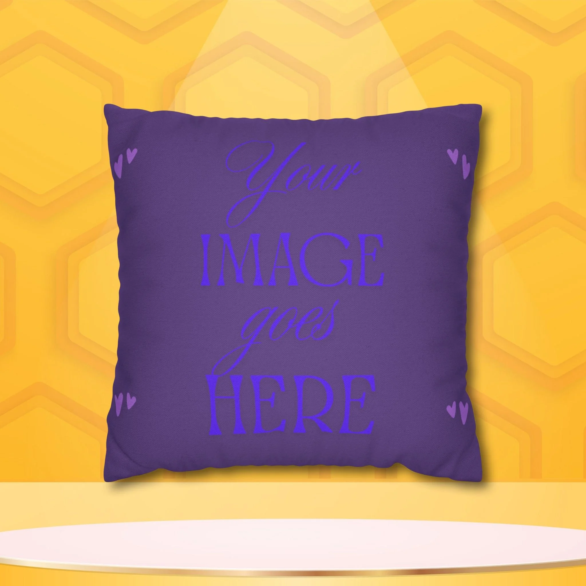 Mama Bee's Purple Custom Photo Pillowcase — Personalized Square Throw Pillow Cover