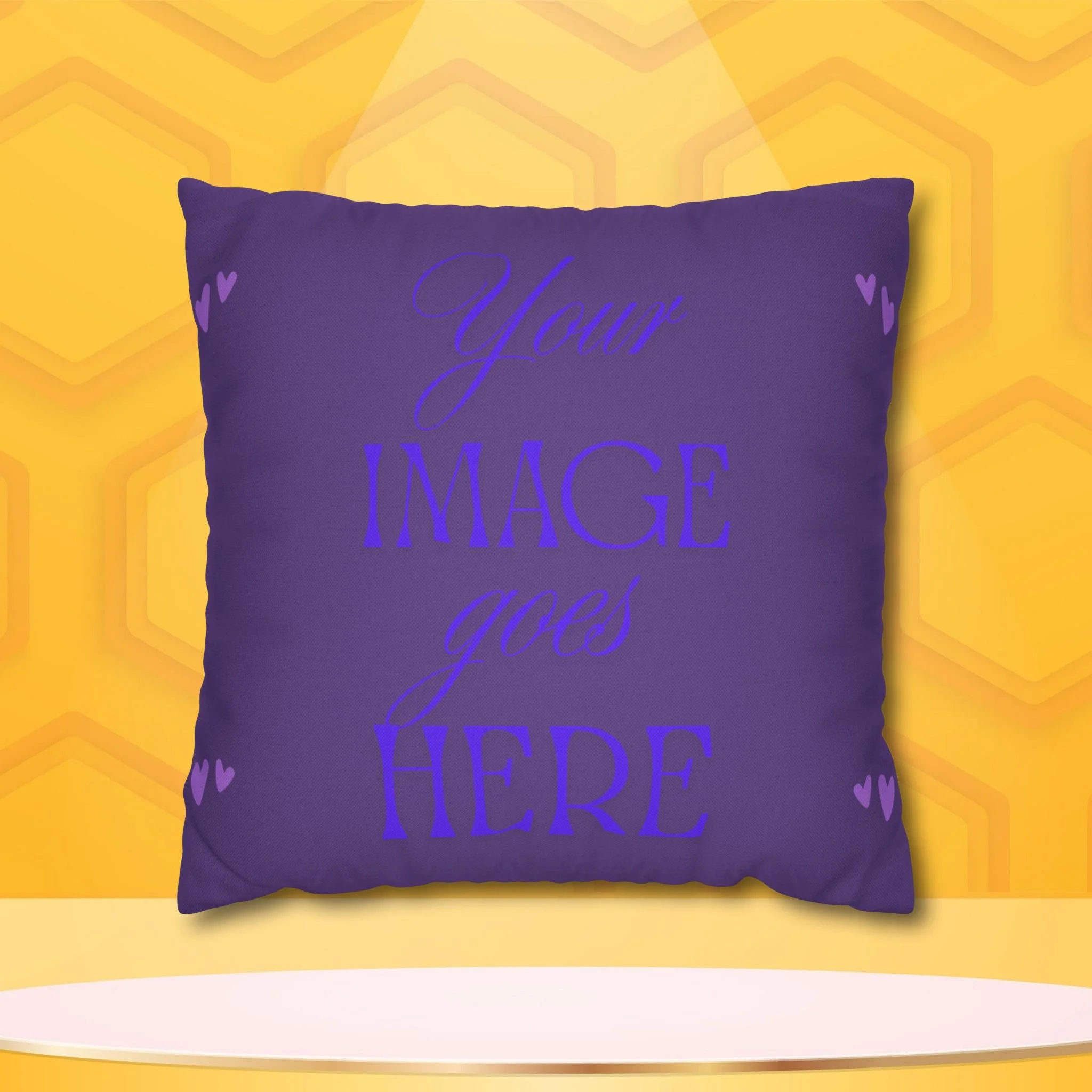 Mama Bee's Purple Custom Photo Pillowcase — Personalized Square Throw Pillow Cover