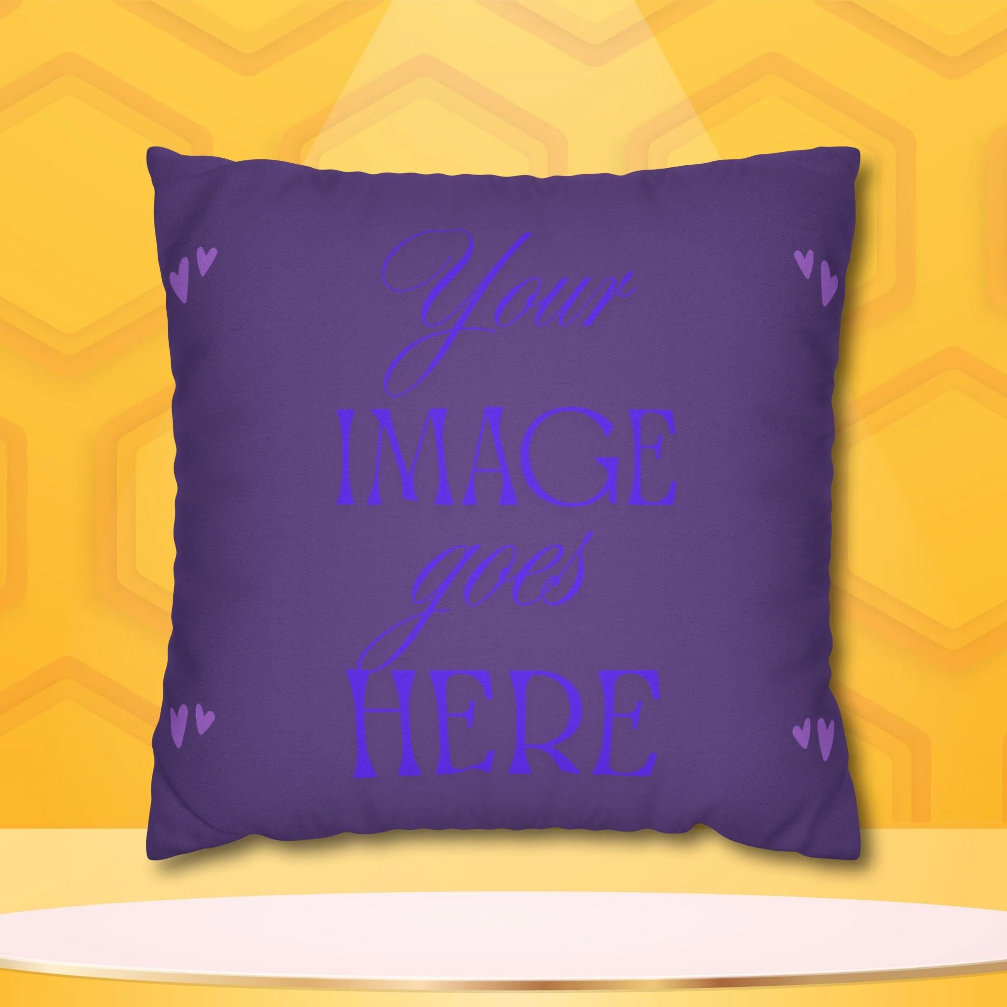 Mama Bee's Purple Custom Photo Pillowcase — Personalized Square Throw Pillow Cover