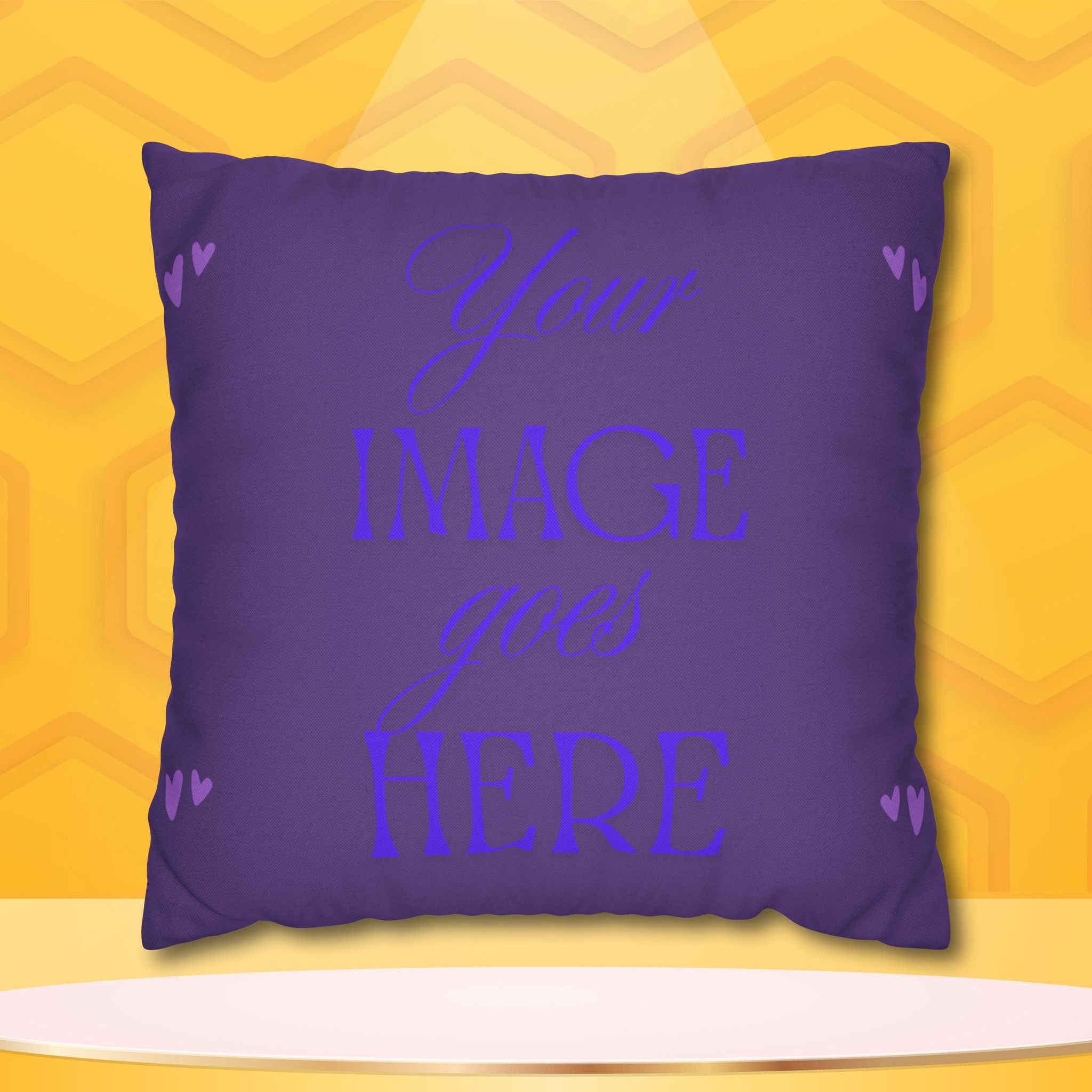 Mama Bee's Purple Custom Photo Pillowcase — Personalized Square Throw Pillow Cover