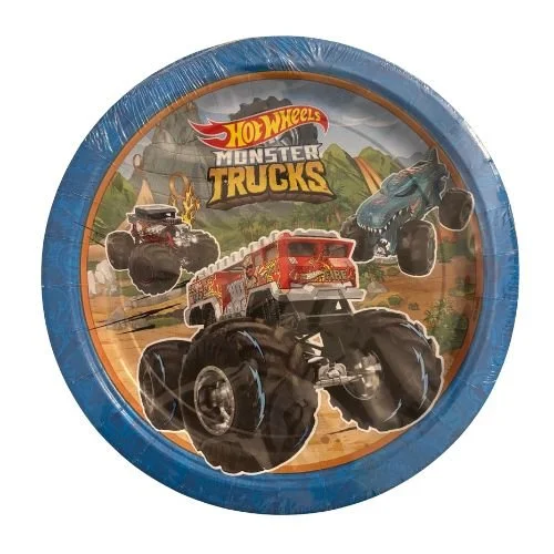 Hotwheels Monster Truck 9" Party Plates - Pack of 8