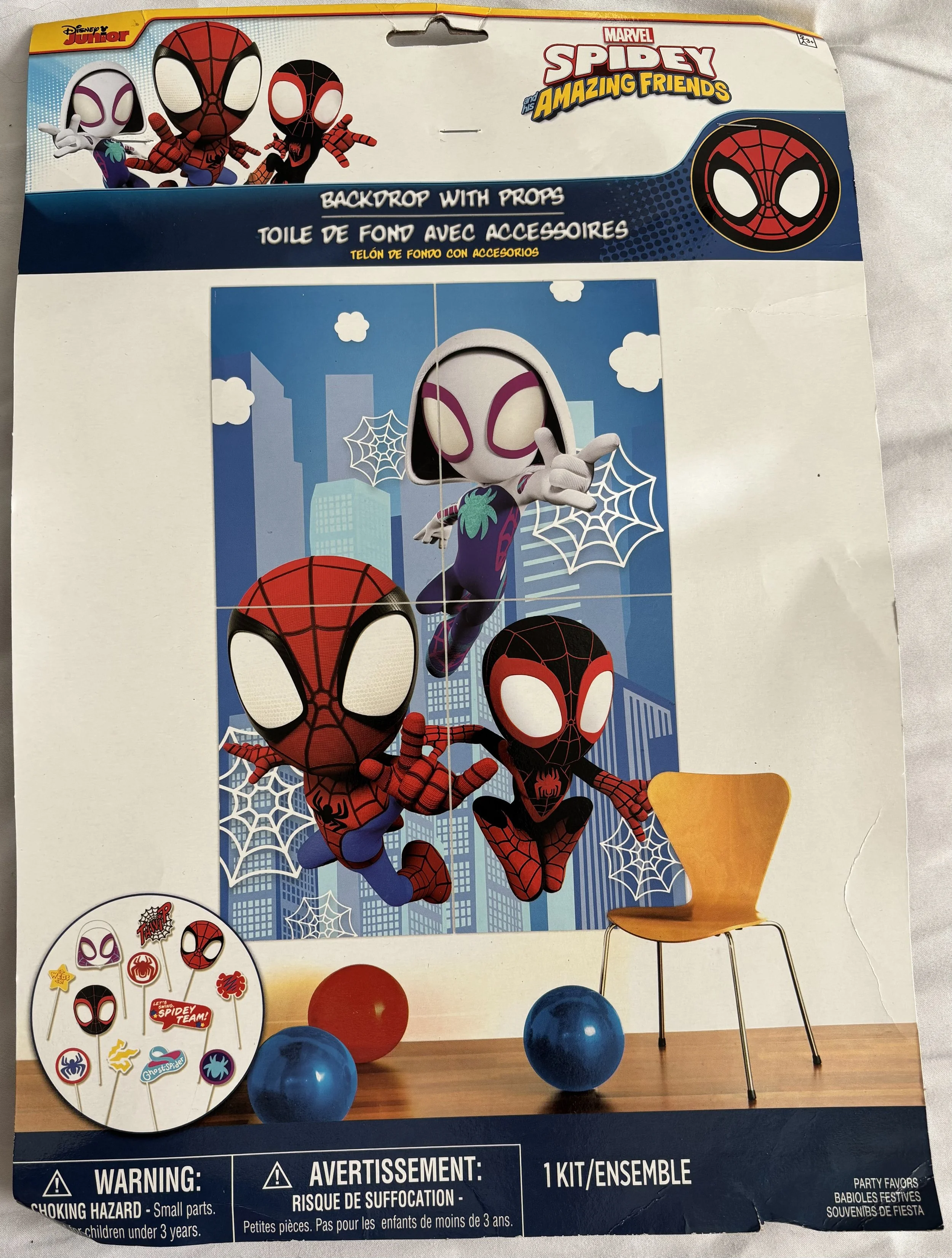 Marvel Spidey & His Amazing Friends Backdrop w/ Props