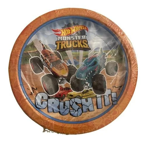 Hot Wheels Monster Trucks 7" Party Plates - Pack of 8