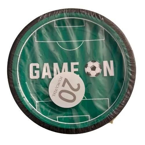 'Game On' Soccer Party Plates - Pack of 20