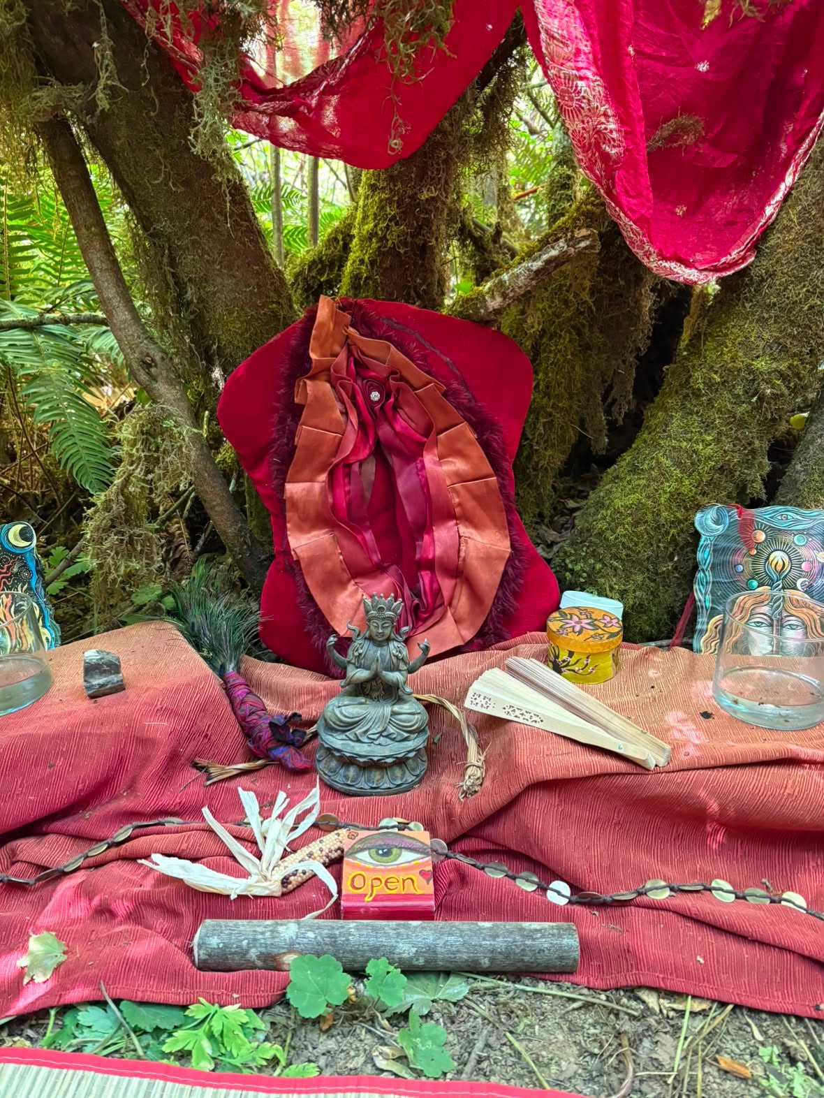 Forest alter at the Oregon Country Fair Moonlodge 2026