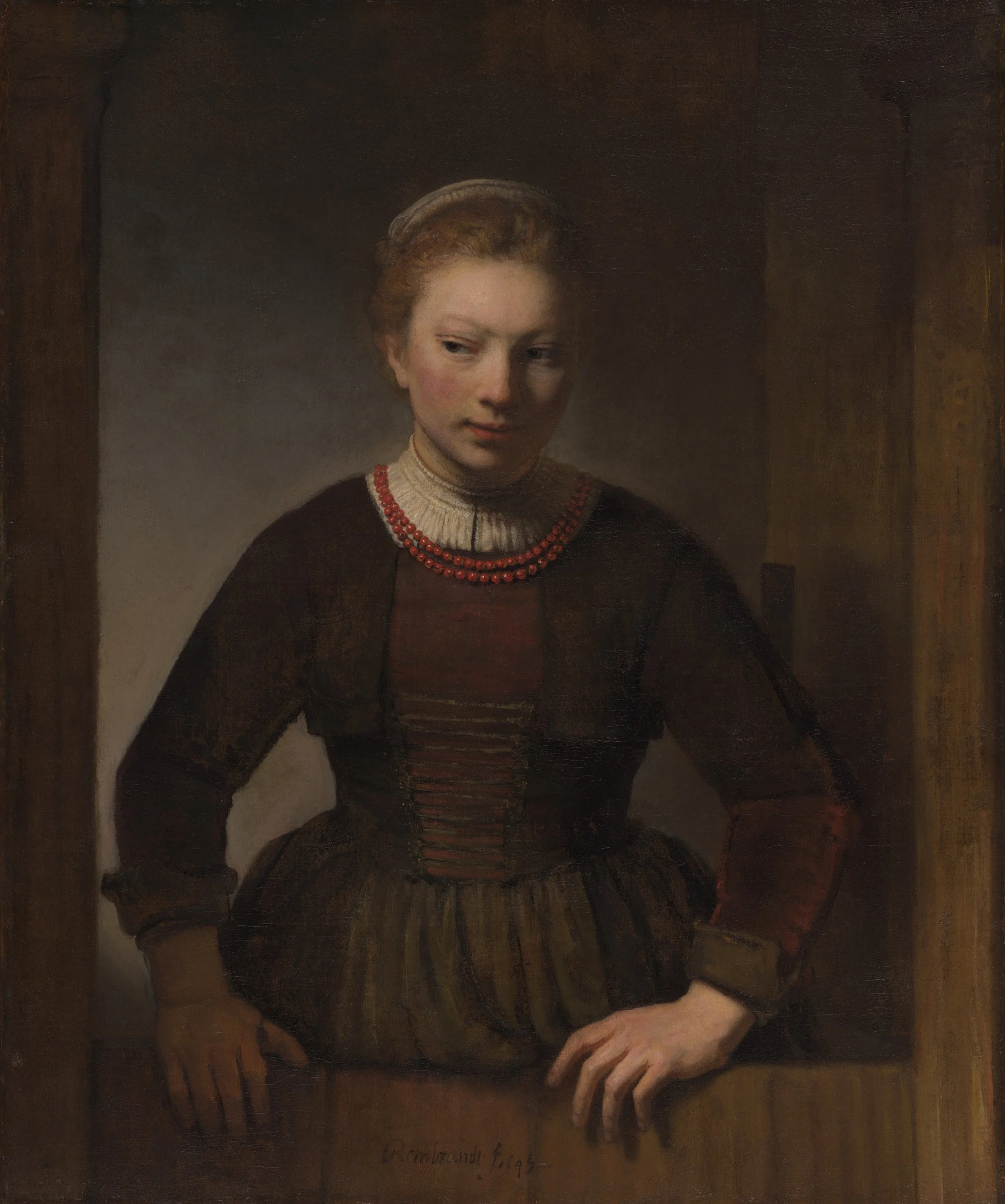 Young Woman at an Open Half-Door, Rembrandt van Rijn, The Art Institute of Chicago