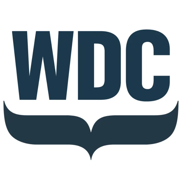 WDC logo with bold letters and a stylized book underneath.